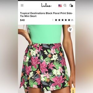 New Lulu’s Tropical Floral Mini Skort